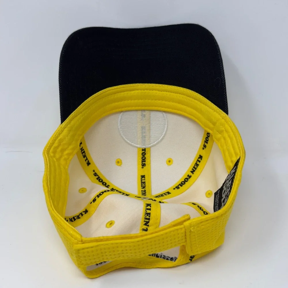 Klein Tools Yellow Black Adjustable Baseball Cap Lineman Logo Hat One Size - Picture 7 of 10